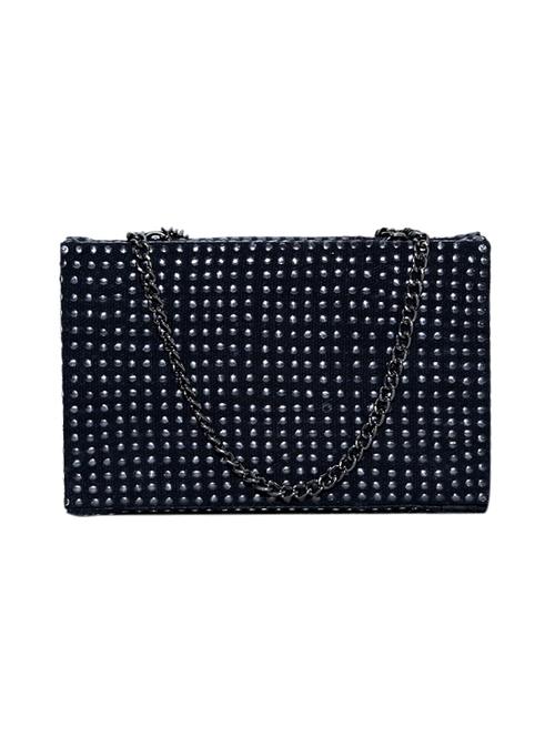 black cotton studded box sling clutch - 12552228 - Very Small Image - 1