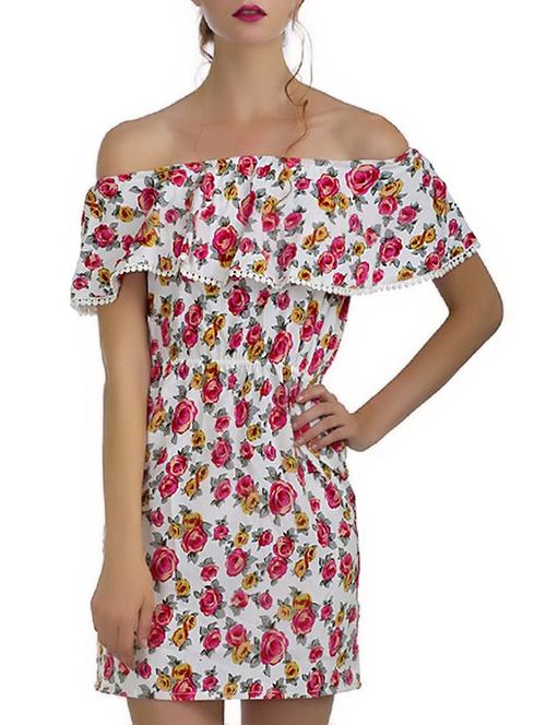 cold shoulder floral sheath dress - 12552325 - Very Small Image - 1