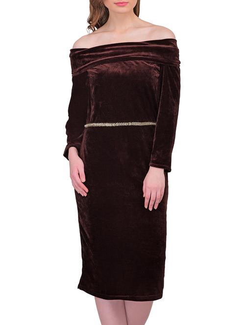 brown wool dress - 12554611 - Very Small Image - 1