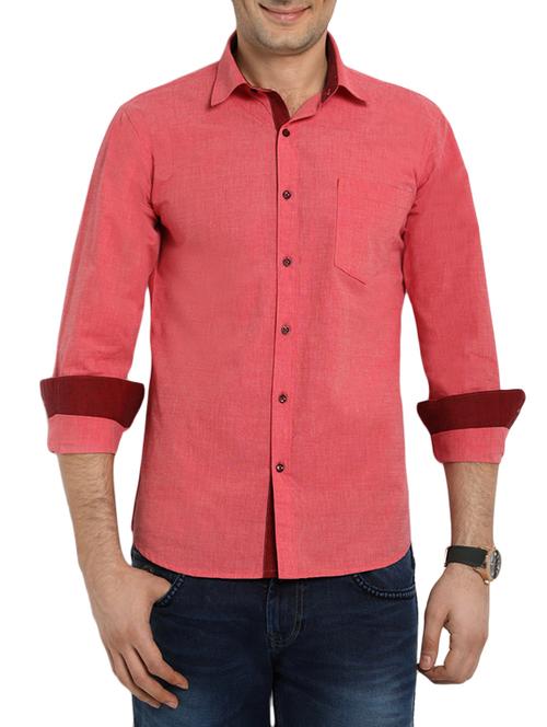 red cotton casual shirt - 12556763 - Very Small Image - 1