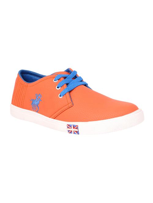 orange synthetic lace up sneakers - 12557218 - Very Small Image - 1