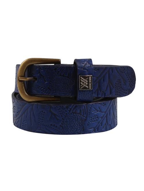 leather embossed blue belt - 12559233 - Very Small Image - 1