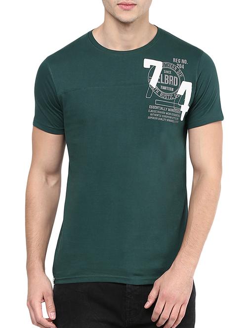 green cotton chest print t-shirt - 12560416 - Very Small Image - 1