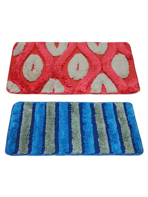 story@home brown|red cotton blend set of 2 doormat - 12560923 - Very Small Image - 1