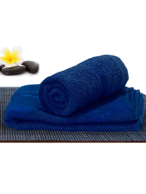 story @ home navy 100% cotton hand towel - 12560948 - Very Small Image - 1