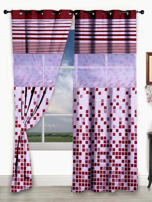 story@home red 1 pc window curtain-5 feet - 12560966 - Very Small Image - 1