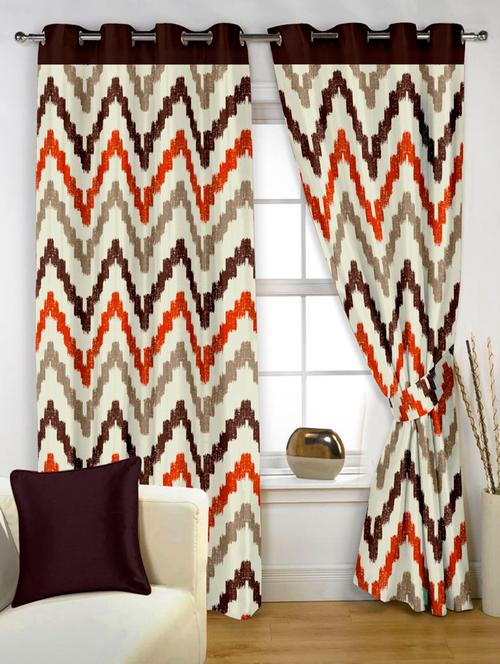 story@home brown 2 pc window curtain-5 feet - 12560972 - Very Small Image - 1