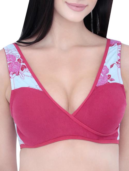 color block floral maternity bra - 12562012 - Very Small Image - 1