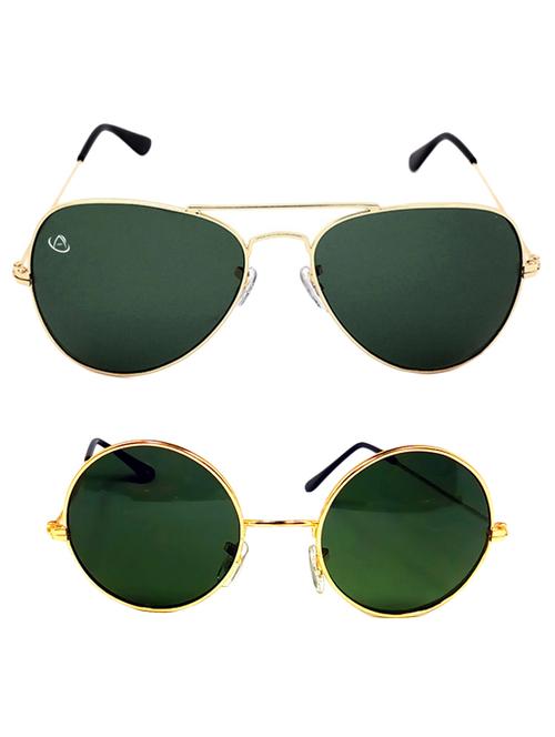 aventus combo of classic gold aviator & round sunglasses - 12562122 - Very Small Image - 1