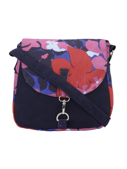 multi canvas floral printed sling bag - 12562180 - Very Small Image - 1