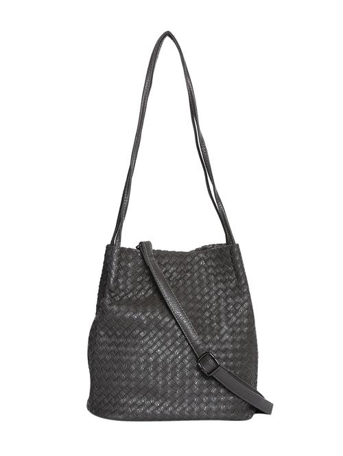 black leatherette braided sling bag - 12562349 - Very Small Image - 1