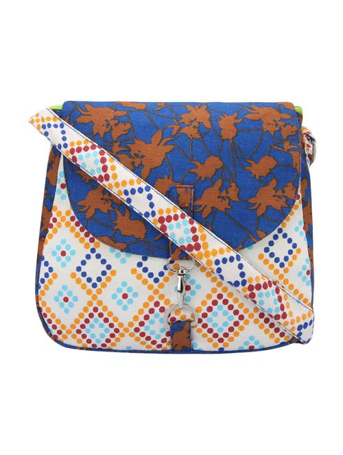 multi canvas floral printed sling bag - 12562674 - Very Small Image - 1