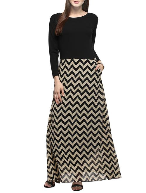 chevron print maxi dress - 12562919 - Very Small Image - 1