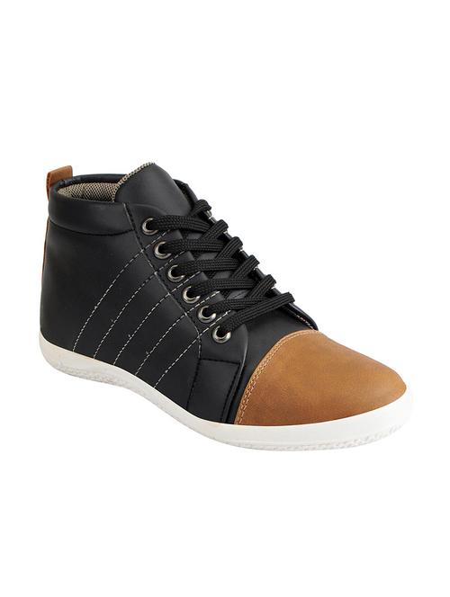 black synthetic lace up sneakers - 12564140 - Very Small Image - 1