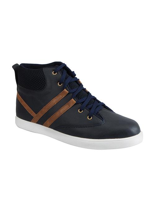 blue synthetic lace up sneakers - 12564233 - Very Small Image - 1
