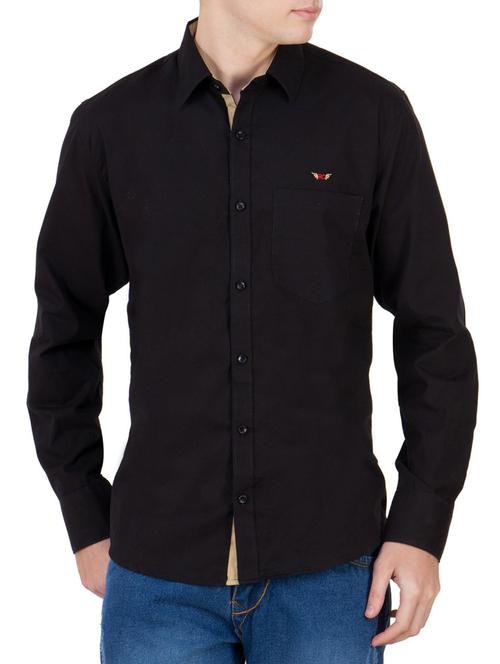 black cotton casual shirt - 12565288 - Very Small Image - 1