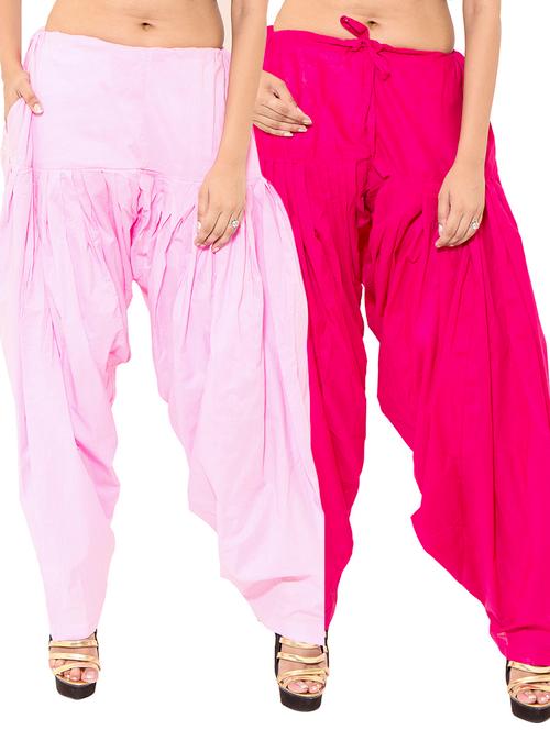 pink cotton patiyala salwar (set of 2) - 12569275 - Very Small Image - 1