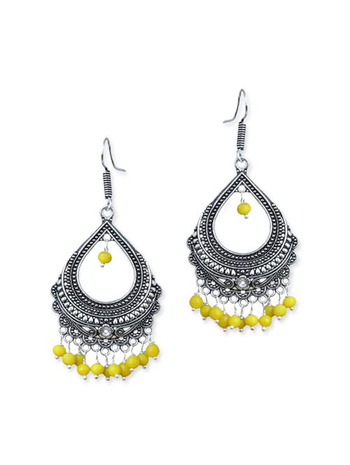 yellow silver plated drop earrings - 12574764 - Very Small Image - 1