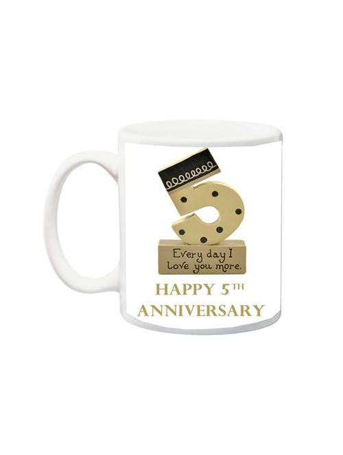 happy 5th anniversary white mug - 12575886 - Very Small Image - 1