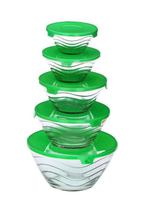 designer glass container set of five with lid - 12577090 - Very Small Image - 1