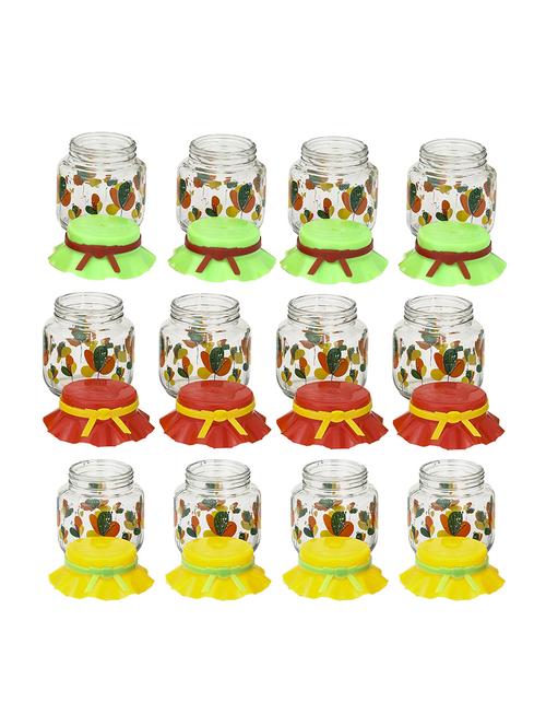 glass container set of twelve with stylish and colourful cap - 12577098 - Very Small Image - 1