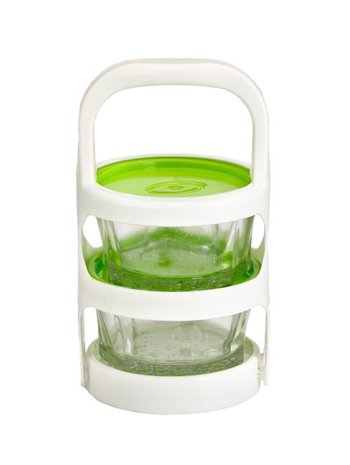 lakshya two piece colourful easylock tiffin - 12577106 - Very Small Image - 1