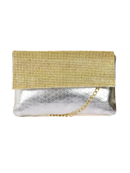 silver synthetic leather clutch - 12577268 - Very Small Image - 1