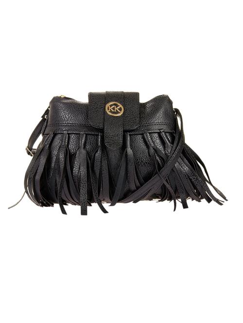 black leatherette (pu) sling bag - 12577286 - Very Small Image - 1