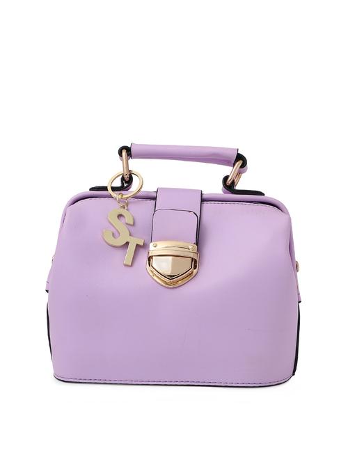 purple leatherette satchel - 12577338 - Very Small Image - 1