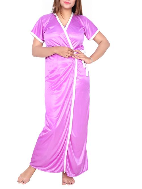purple satin gown set - 12578943 - Very Small Image - 1