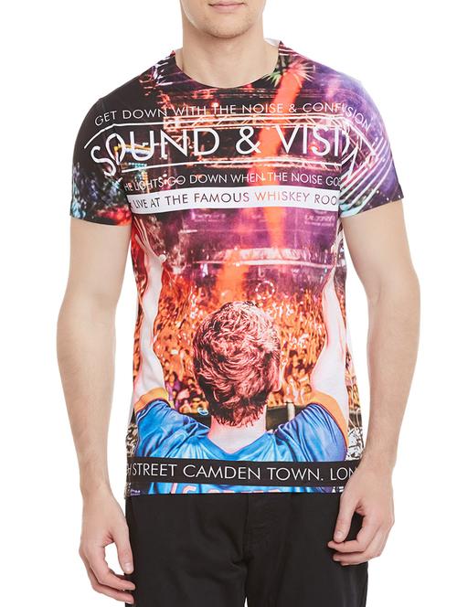 multi colored polyester front print tshirt - 12579612 - Very Small Image - 1