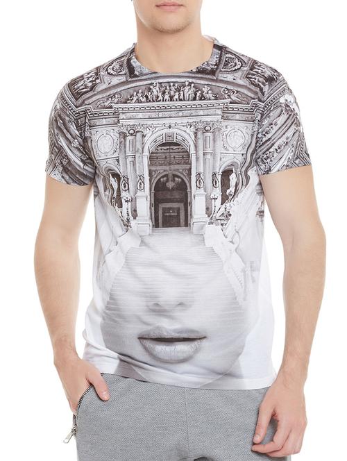 grey graphic print polyester t-shirt - 12579632 - Very Small Image - 1