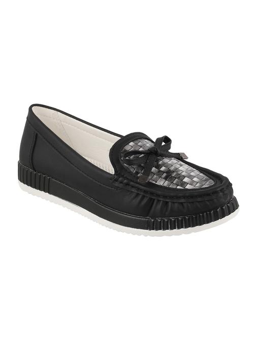 black faux leather slip on moccasins - 12580109 - Very Small Image - 1