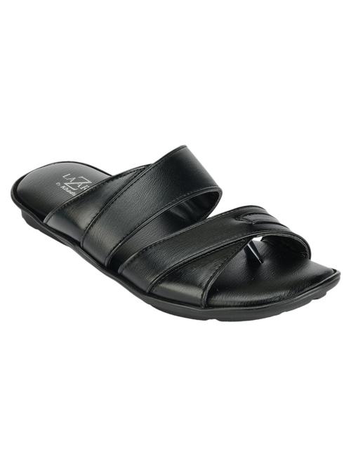 black leatherette slip on slipper - 12580344 - Very Small Image - 1