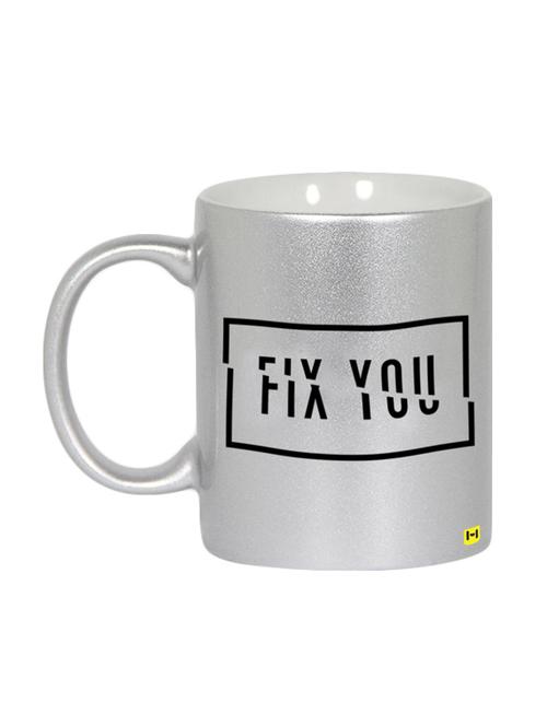 hamee customizable premium printed metallic silver ceramic coffee mug " fix you " - 12580980 - Very Small Image - 1