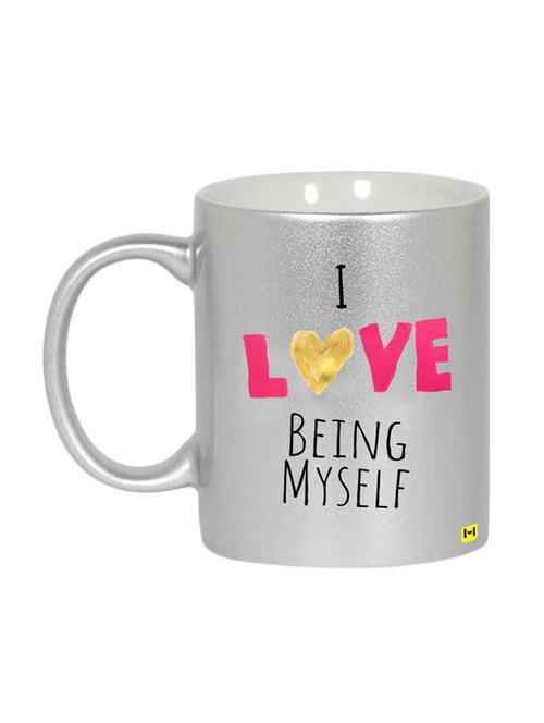 hamee customizable premium printed metallic silver ceramic coffee mug " myself " - 12580984 - Very Small Image - 1