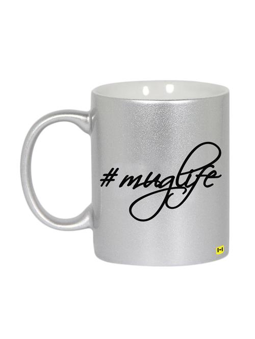 hamee customizable premium printed metallic silver ceramic coffee mug " mug love " - 12580992 - Very Small Image - 1