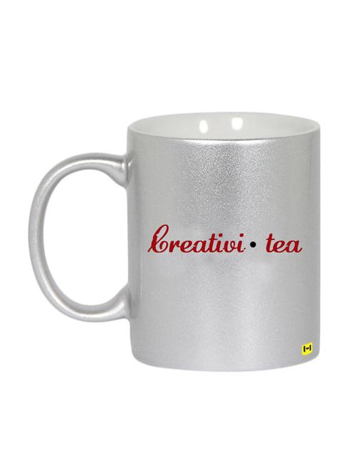 hamee customizable premium printed metallic silver ceramic coffee mug " creativi tea " - 12580996 - Very Small Image - 1