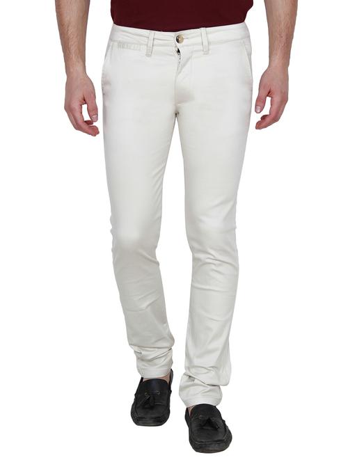 white cotton pleated casual trouser - 12581552 - Very Small Image - 1