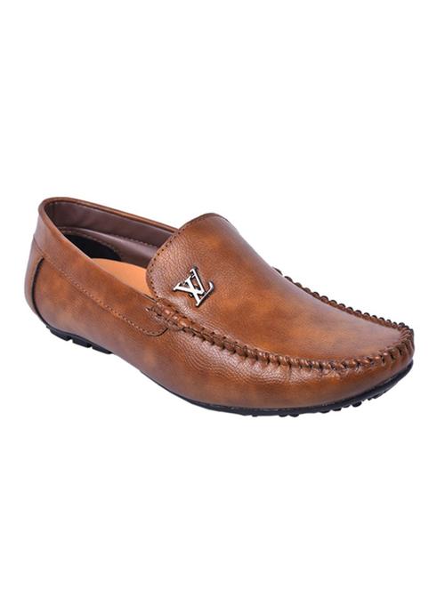 tan synthetic slip on loafers - 12581780 - Very Small Image - 1