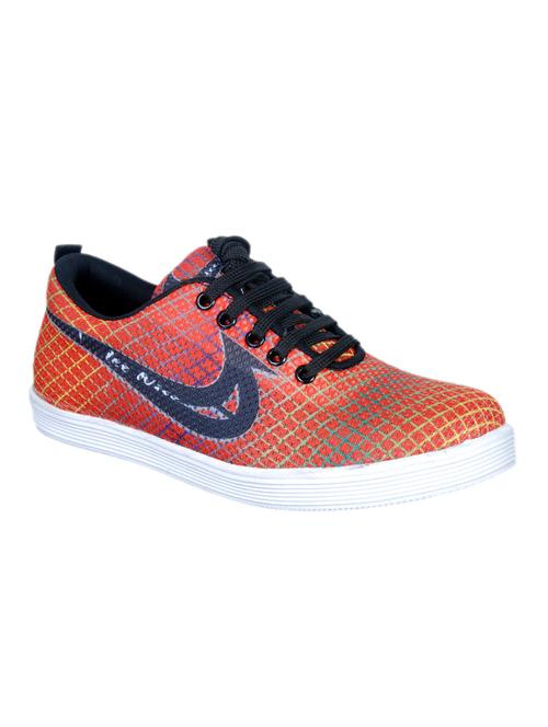 orange fabric lace up sneakers - 12581785 - Very Small Image - 1