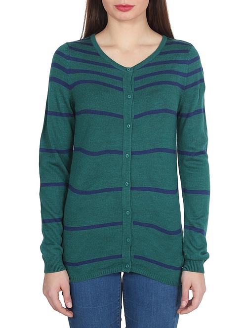 green striped woolen cardigan - 12581792 - Very Small Image - 1