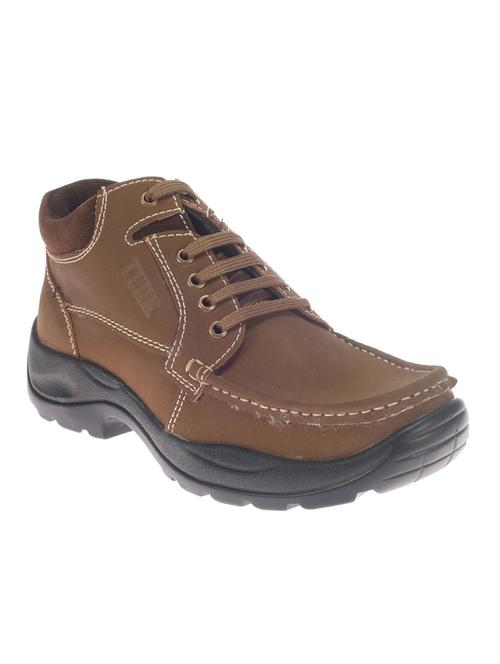 brown leatherette lace up boot - 12582199 - Very Small Image - 1