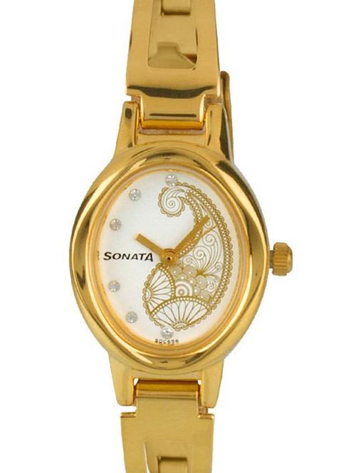 sonata wedding analog white dial women's watch - 8085ym02 - 12583598 - Very Small Image - 1