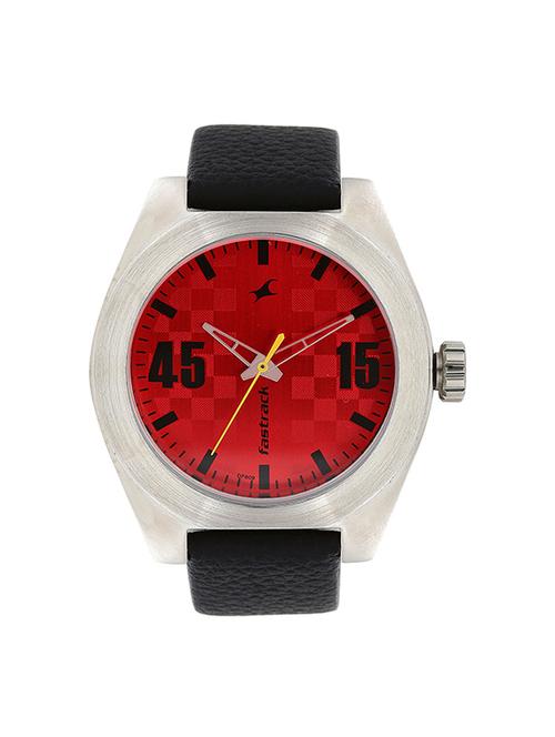 fastrack guys leather analog red watches 3110sl02 - 12583802 - Very Small Image - 1