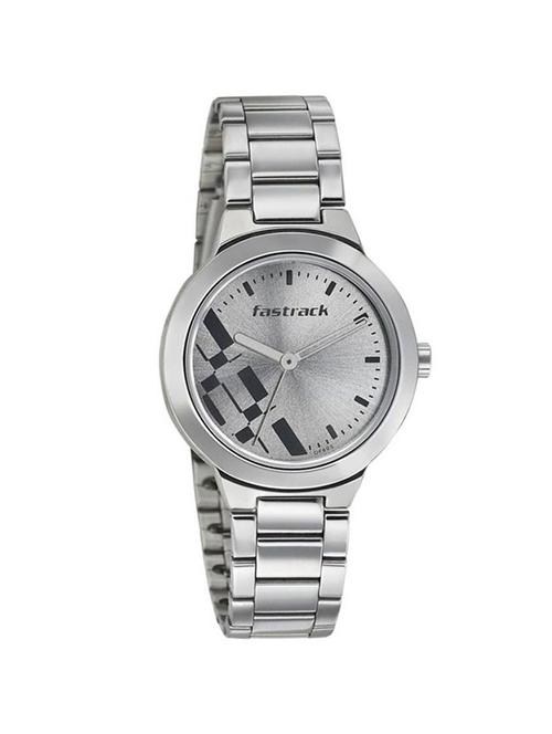 fastrack girls stainless steel analog grey watches 6150sm01 - 12584364 - Very Small Image - 1