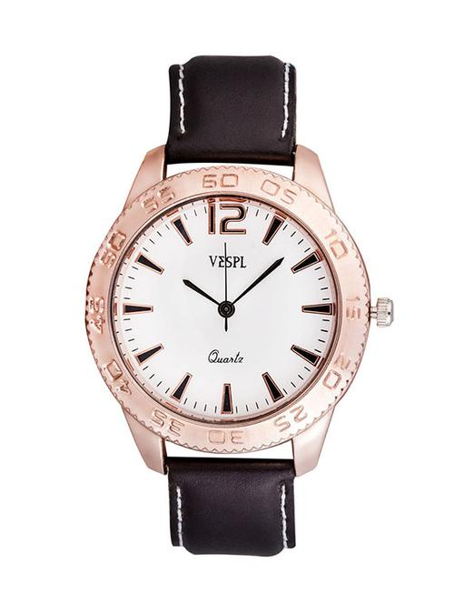 round dail brown analog watch - 12584377 - Very Small Image - 1