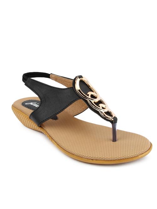 black leatherette back strap sandals - 12585222 - Very Small Image - 1