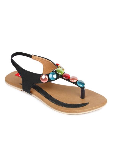 black pu back strap sandals - 12585411 - Very Small Image - 1