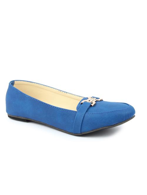 blue pu slip on ballerina - 12585431 - Very Small Image - 1
